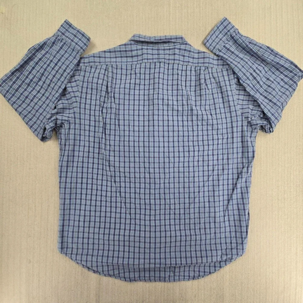 Polo Ralph Lauren Marlowe Shirt Mens XL Blue Check Plaid Classic Fit Vintage